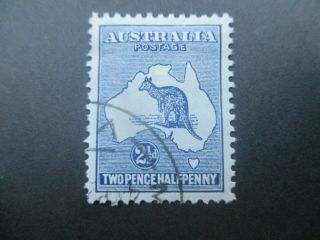 Kangaroo Stamps: 2.  5d Indigo 1st Watermark Cto Melbourne Cancel - Rare (-)
