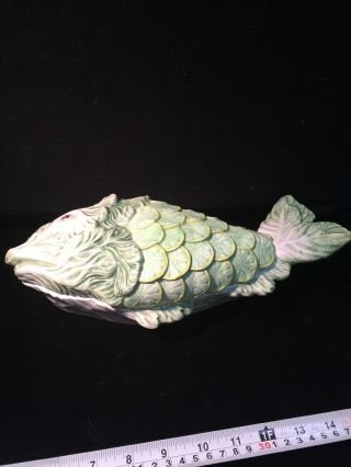 Rare Vintage Meiselman Imports Italian Art Ceramic Fish Serving Dish Italy
