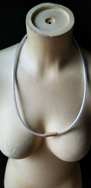 RARE & COOL Chanel Vinyl Tube Pearl necklace 2000 2