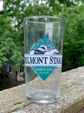 2013 Clear Belmont Stakes Glass Very Rare Clear Belmont Stakes Glass