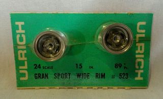 Rare 1960`s Ulrich 1/24 Slot Car Gran Sport Wide Mag Wheels Still On The Card