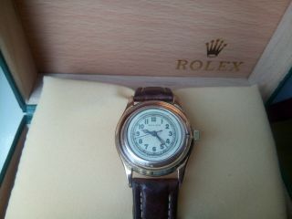 Rare Vintage Gents 9k Gold Rolex Solar Watch,  And Keeping Time.