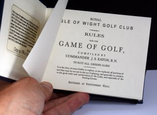 Rare ROYAL ISLE of WIGHT GOLF CLUB Rules Hardback Book - Limited Ed (200 copies) 2