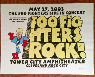 2003 Rare Foo Fighters Poster Cleveland Oh - Signed/numbered 11/100