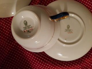 ☆☆2 RARE Vintage Wedgwood Swinburne Blue tea cups and saucers☆☆ 8
