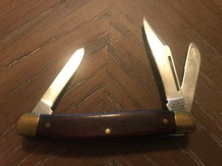 Vintage Sears Craftsman Aca Edge Rare 95203 Pocket Knife 3 Blade Vtg Wood Handle