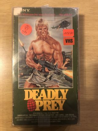 Deadly Prey (1987) Vhs - Action Thriller Rare Oop Cut Box