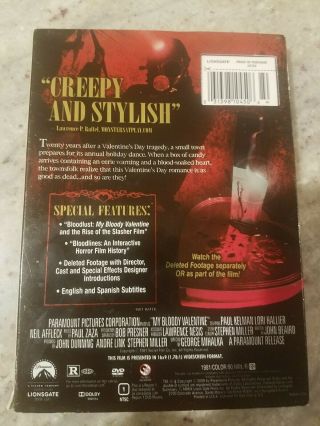 My Bloody Valentine Special Edition - Slasher DVD RARE OOP w/ Slipcover 2