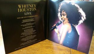 WHITNEY HOUSTON - LIVE HER GREATEST PERFORMANCES 2 LP SET PINK VINYL POSTER RARE 3