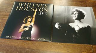 WHITNEY HOUSTON - LIVE HER GREATEST PERFORMANCES 2 LP SET PINK VINYL POSTER RARE 4