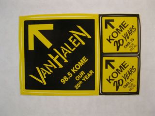 Kome 98.  5 Fm - Decal / Sticker Set - " Van Halen " - (4 " X6 ") Limited Edition Rare