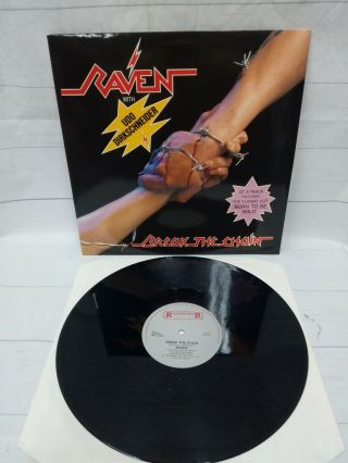 Raven Break The Chain 12 " Lp Rare 1983 With Udo Dirkschneider Nm Vinyl