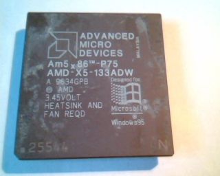 Rare Cpu Computer Chip - Amd Am5x86 - P75amd - X5 - 133adw 9634gpb 86 - P75 25544