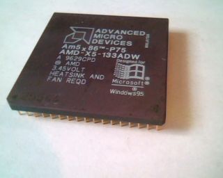 Rare Rare CPU computer chip - Am5x86 - P75 AMD - X5 - 133ADW AMD 9629CPD Microsoft Am5 2