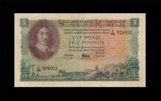 7.  3.  1957 South Africa 5 Pounds Rare ( (ef))