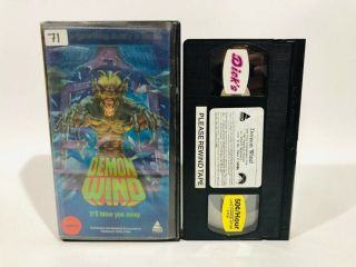 Demon Wind Vhs Lenticular Box 1990 Rare Vintage Paramount Pictures Prism Horror
