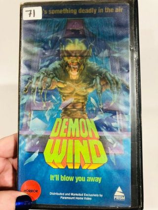 Demon Wind VHS LENTICULAR BOX 1990 Rare Vintage Paramount Pictures Prism Horror 3