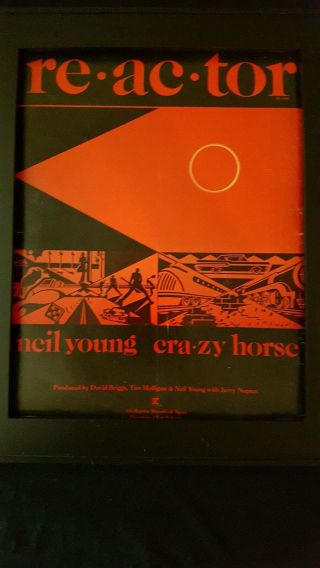 Neil Young Crazy Horse Reactor Rare Promo Poster Ad Framed