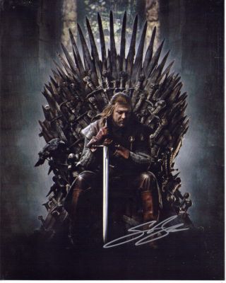 Sean Bean Rare Game Of Thrones Signed 8x10 Ned Stark Photo With