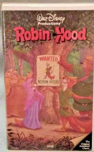 Vintage Vhs Movie " Robin Hood " Rare Classic Disney Black Diamond