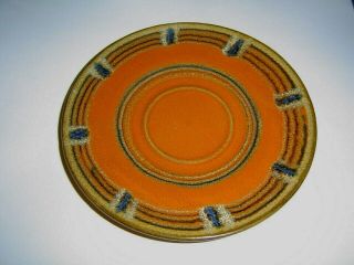 Rare Pacific Pottery Burnt Orange Hand Decorated 609 Saucer