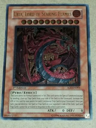 Yu - Gi - Oh - Uria Lord Of Searing Flames - Soi - En001 - 1st Edition - Ultimate Rare