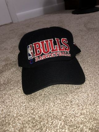 Rare,  Vintage Chicago Bulls Basketball Nba Cap.  Sponsored By Champion.  95’