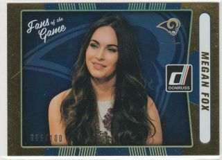 Megan Fox Rare Holo Gold /100 2016 Donruss Fans Of The Game Los Angeles Rams