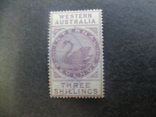 Western Australia Stamps: 3/ - Swan Revenue - Rare (d183)