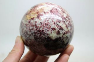 942g Natural Rare Red Garnet Quartz Crystal Sphere Ball Healing K22
