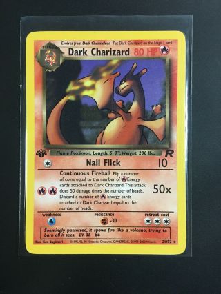 Pokémon Tcg - Dark Charizard 1st Edition - Team Rocket Set 21/82 Non Holo Rare