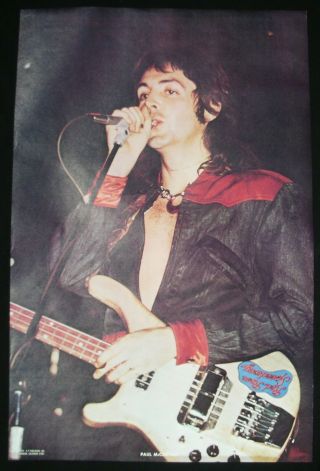 Paul Mccartney Vintage Personality Shot 1973 - Poster Rare.