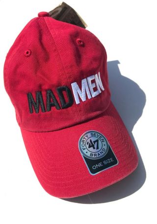 Nwt Mad Men Tv Series Red Baseball Hat (the Final Season. ) ; Rare,  Collectible.