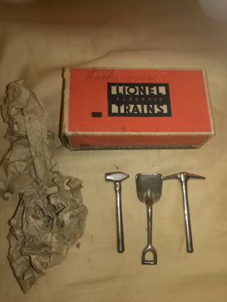 Lionel Prewar 812t 3 - Piece Tool Set W/original Paper & Misprint Box Rare