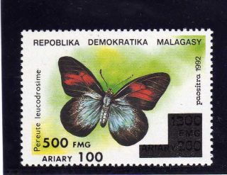 Madagascar Mnh - " Papillon / Butterfly " - 1 Val.  Surchargée / Overprint/ Rare
