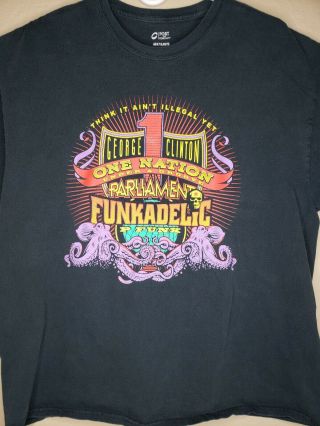 Funkadelic T - Shirt X - Large Parliament George Clinton P Funk Tour Rare Concert 2