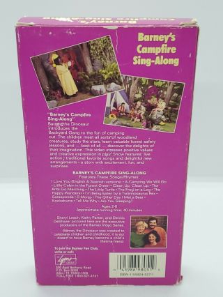 Vintage Rare Barneys Campfire Sing Along Vhs.  USA 4