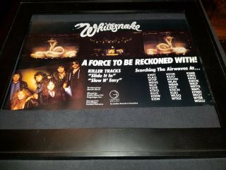 Whitesnake Slide It In Rare Radio Promo Poster Ad Framed