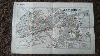 1933 World Boy Scout Jamboree Rare Color Map