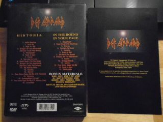 RARE OOP Def Leppard DVD Historia,  In The Round In Your Face LIVE 1988,  videos 2