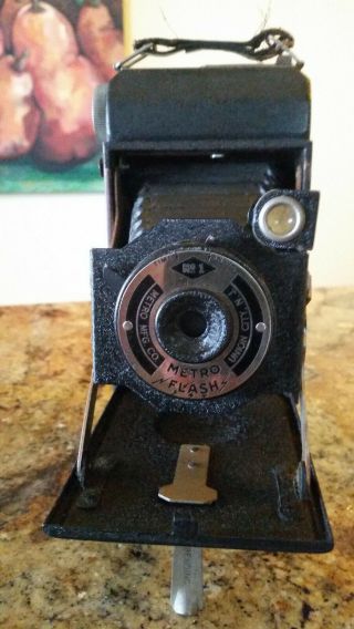Rare Vintage Metro Flash Folding Camera Union City N.  J.