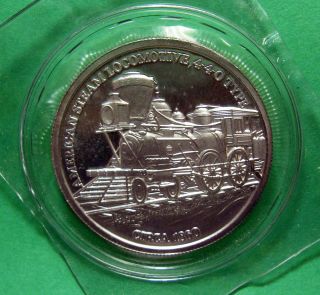 1860 Steam Locomotive Coin,  Train.  999 Pure Silver 1 Oz Medallion,  Rare