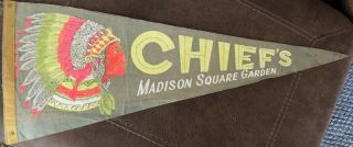 Rare Madison Square Garden Roller Derby Pennant For York Chiefs From 1973