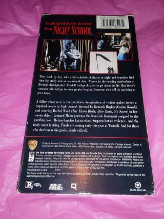 Night School VHS (1993 Warner Bros Release) Rare Horror VG 3