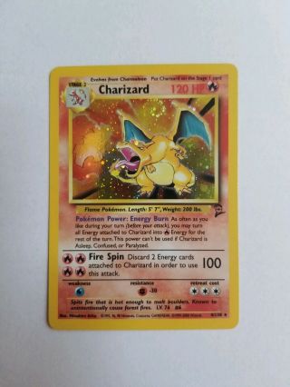 Charizard 1999 Pokemon Base Set 2 Unlimited 4/130 Holo Very Rare Very Good