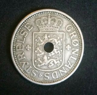 1926 Greenland 25 Ore Rare Old Foreign Coin Arctic Polar Bear 4