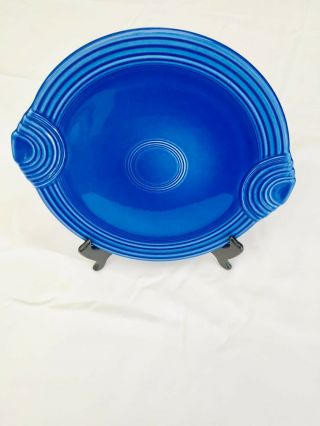 Homer Laughlin Fiesta Rare Sapphire Blue Handled Cake Plate Platter