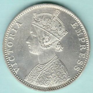British India - 1900 - Victoria Empress - One Rupee - Ex Rare Silver Coin
