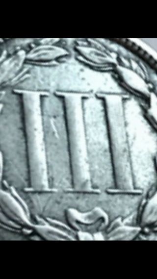 1870 Three Cent Nickel Piece Rare Date Antique U.  S.  Civil War Type Coin 4