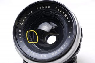 RARE CLA ' d Asahi Pentax 35mm f4 1:4 Takumar M42 Zebra Wide Angle Camera Lens 8